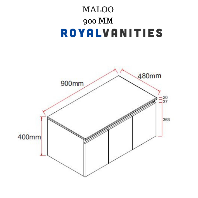 MALOO Sale 900mm Timber Look Wall Hung Bathroom Vanity (FREE DELIVERY UNAVAILABLE ON CLEARANCE ITEMS)