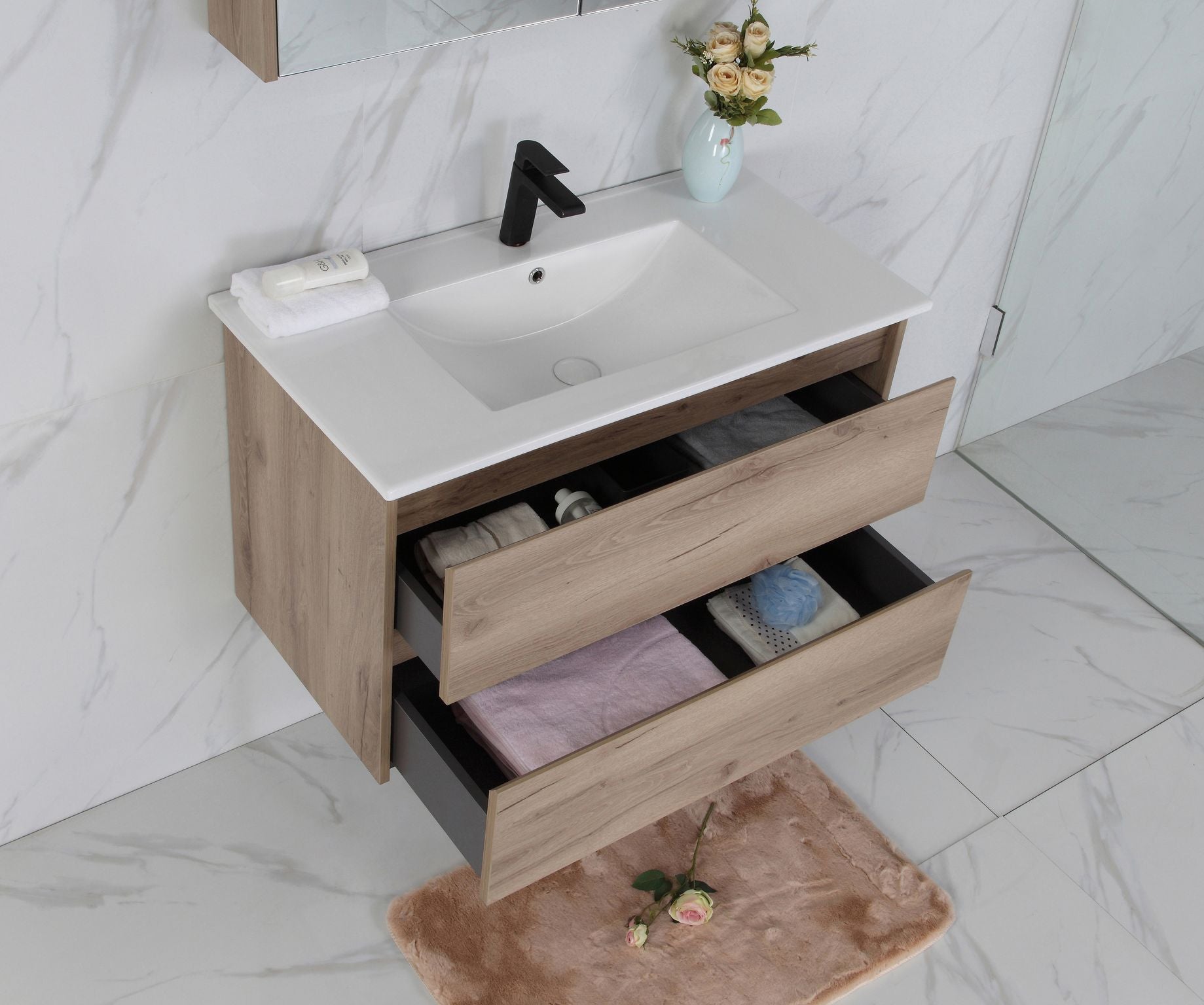 MAX  900mm Timber Look Wall Hung Vanity