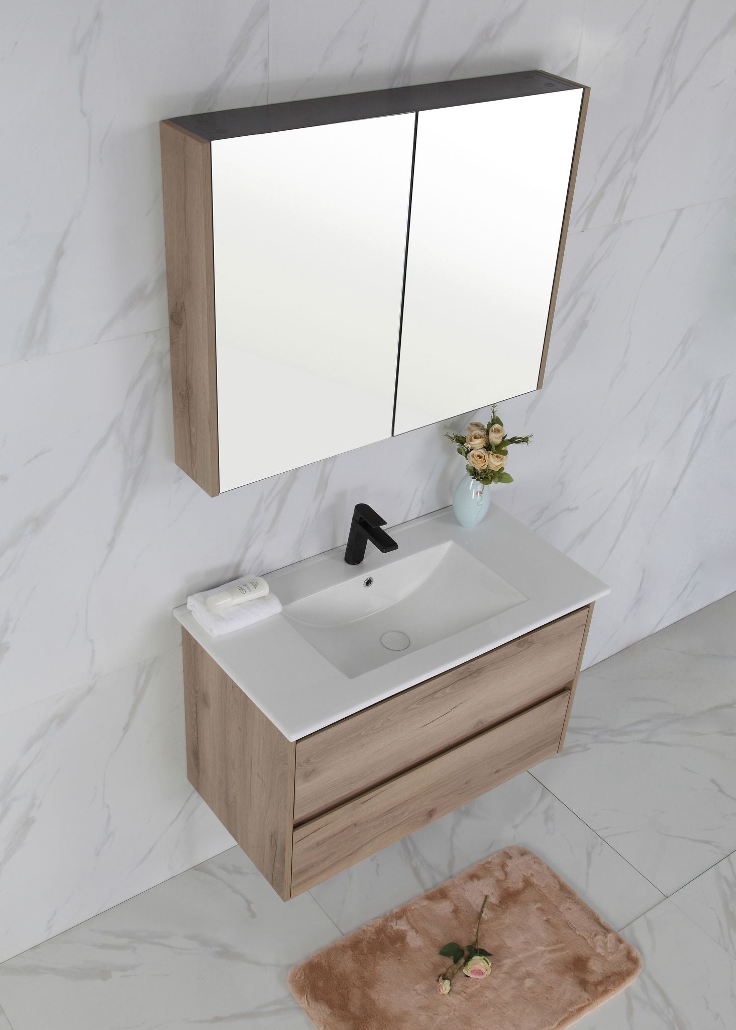 MAX  900mm Timber Look Wall Hung Vanity