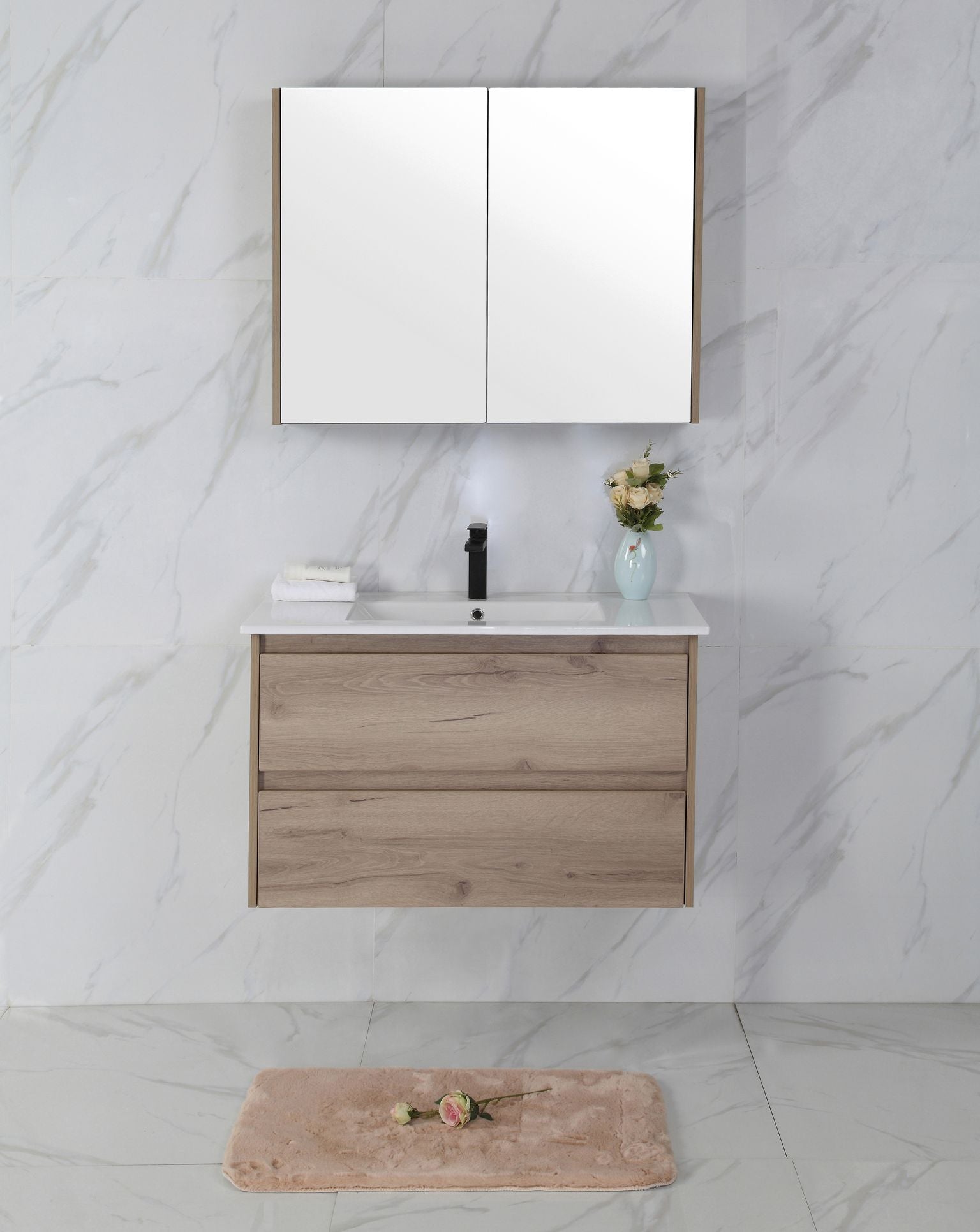 MAX  900mm Timber Look Wall Hung Vanity