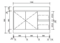 Grace 1200mm Freestanding Timber look Bathroom Vanity