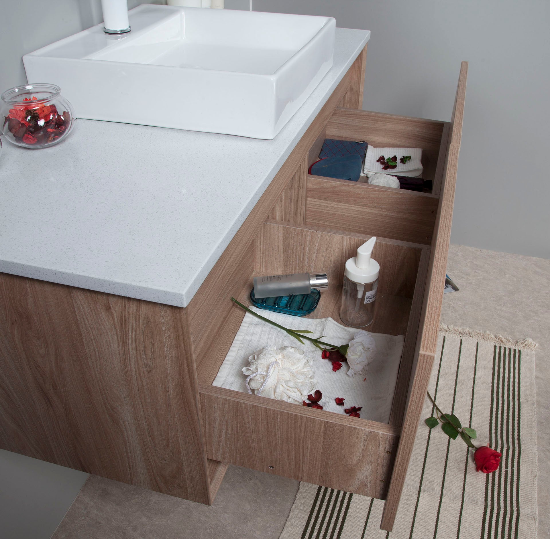 MIA 1500mm Oak timber look Wall Hung Vanity