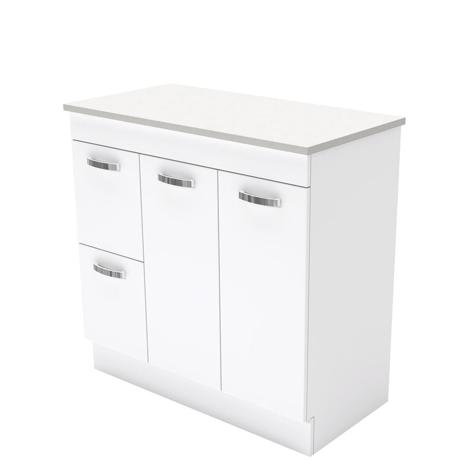 UniCab 900 Vanity on Kickboard, Left Hand Drawers