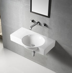 WB 7445W CHLOE wall-hung basin without tap hole( Can drill 1 tap hole if require)
