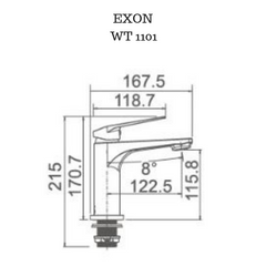 Exon basin Mixer Polished Chrome - WT1101