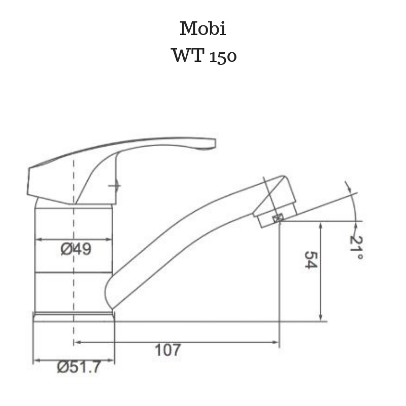 Mobi Swivel Basin Mixer Polished Chrome - WT150