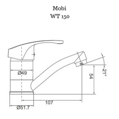 Mobi Swivel Basin Mixer Polished Chrome - WT150