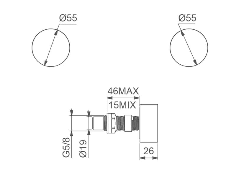 Vivo Hot and Cold Wall Assembly Polished Chrome