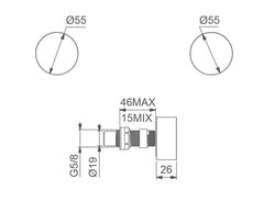 Vivo Hot and Cold Wall Assembly Polished Chrome