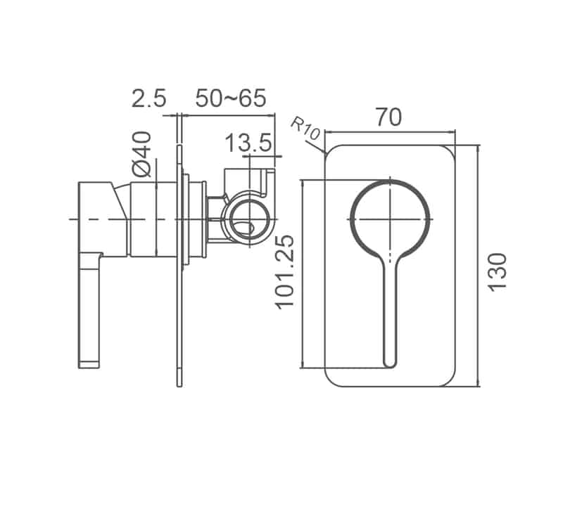 Kenzo Shower/ Bath mixer Brushed Nickel - WT6508BN