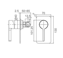 Kenzo Shower/ Bath mixer Brushed Nickel - WT6508BN