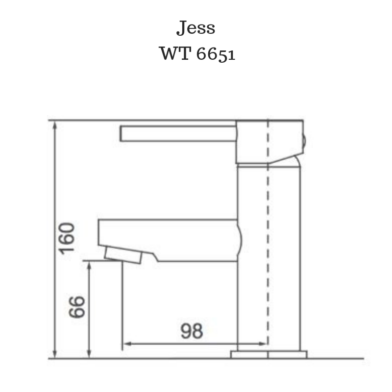 Round Pin Handle Basin Mixer Short Brushed Brass - WT 6651BB