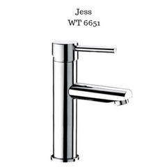 Round Pin Handle Basin Mixer Short Polished Chrome - WT 6651