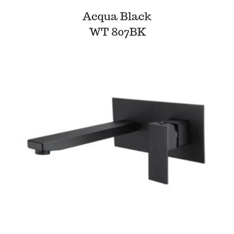 Square Wall Bath/ Basin Mixer Set Matte Black - WT 807BK