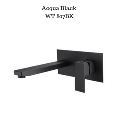 Square Wall Bath/ Basin Mixer Set Matte Black - WT 807BK