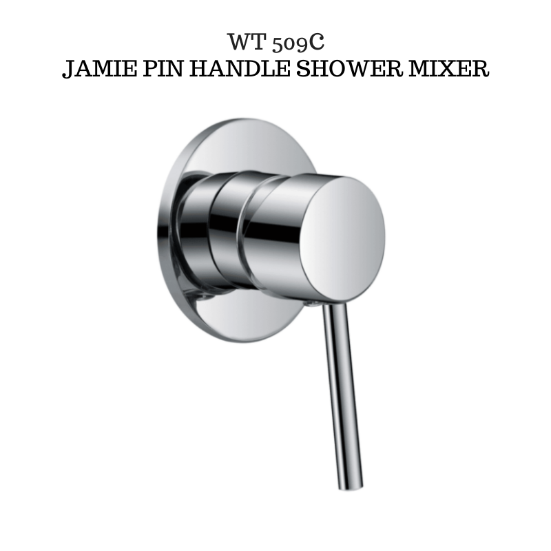 Round Pin Handle Shower/ bath Mixer Polished Chrome - WT 509C