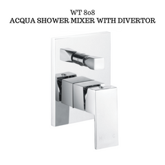 Square Shower Mixer With Diverter Polished Chrome - WT 808