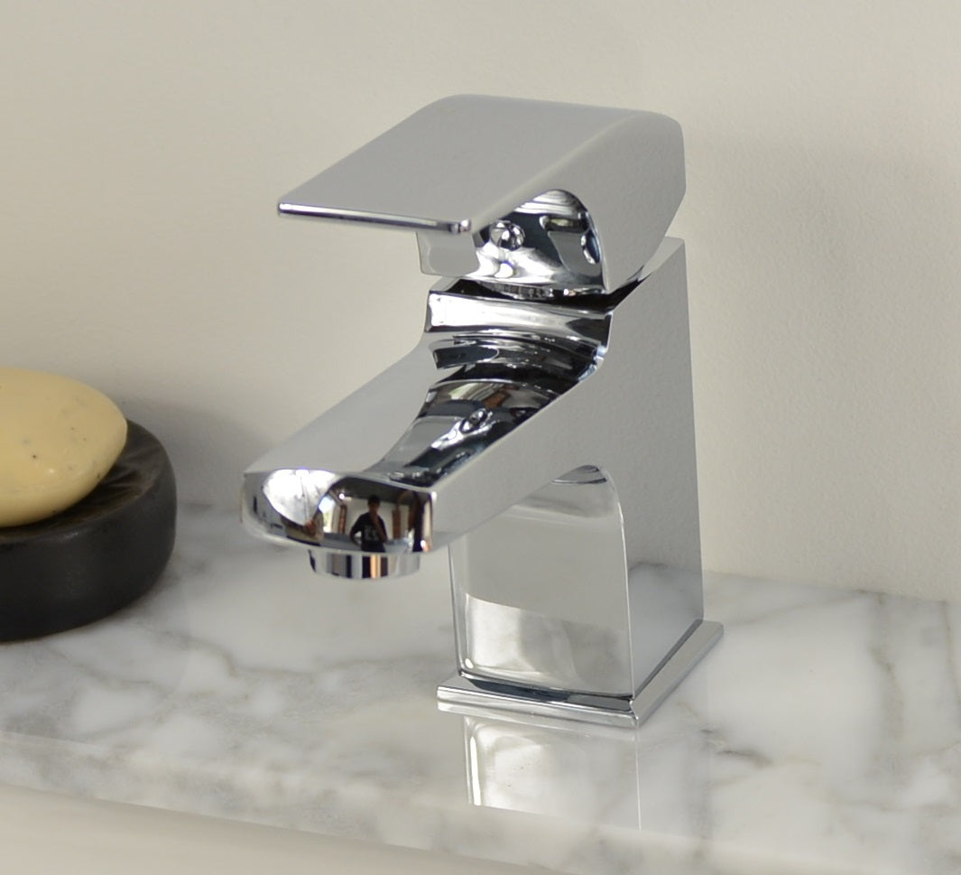 Square Curved basin mixer Polished Chrome - Royal Edge140