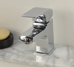 Square Curved basin mixer Polished Chrome - Royal Edge140