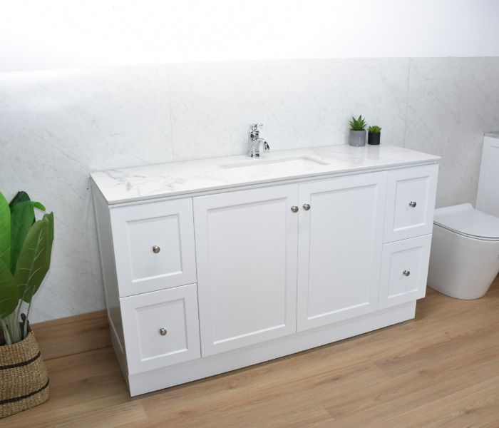 George 1800mm Hampton Shaker Style Freestanding Bathroom Vanity (Single or Double Basin) - Made to order