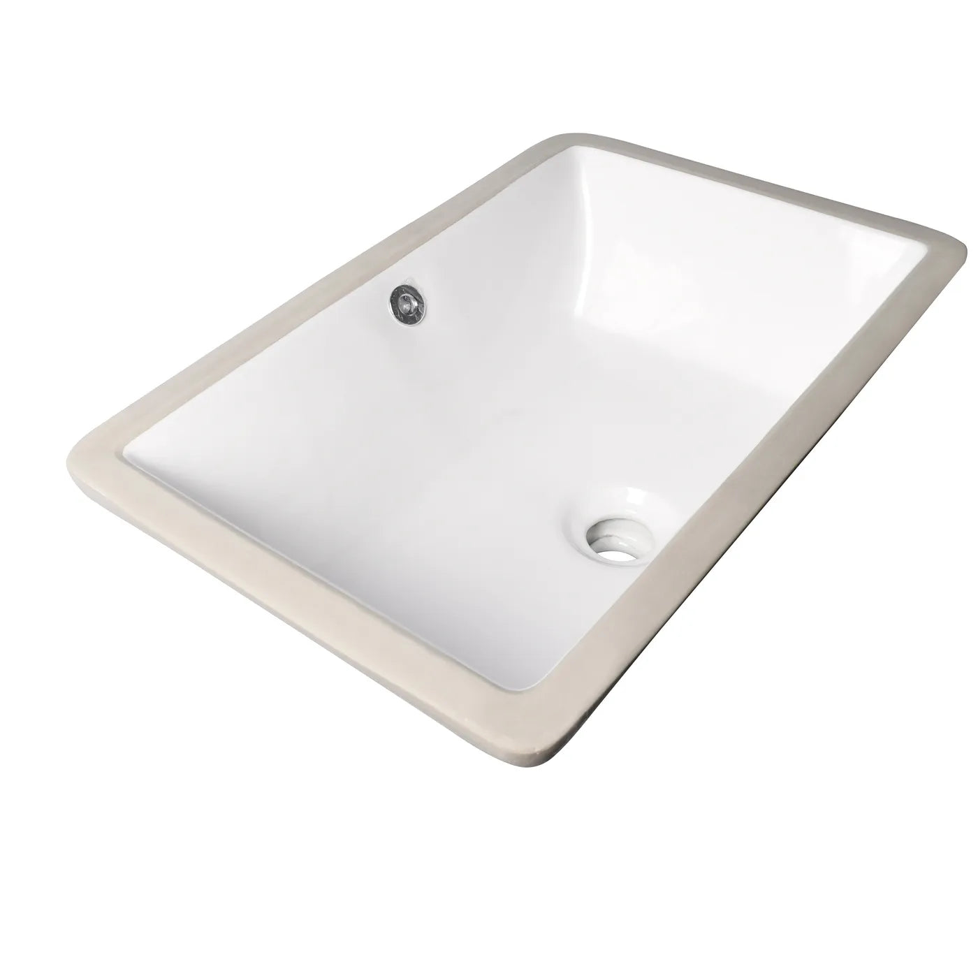 Square Ceramic Under Mount Basin NTH Gloss White 510X380mm