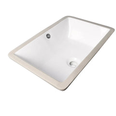 Square Ceramic Under Mount Basin NTH Gloss White 510X380mm