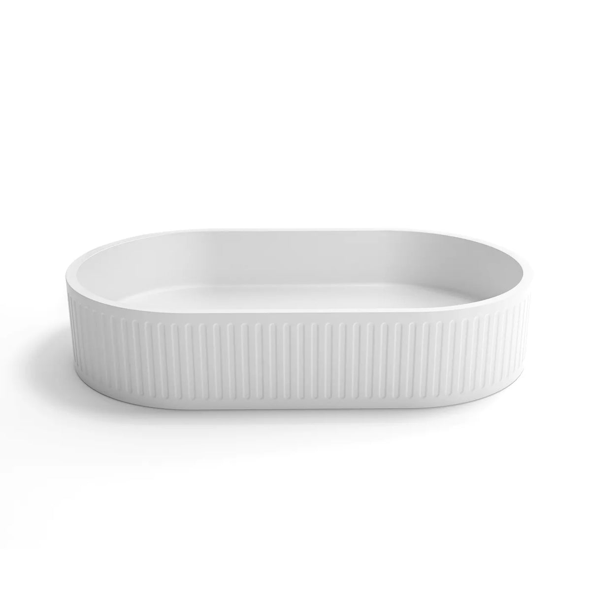 HUDSON OVAL CONCRETE WHITE BASIN 600X350mm