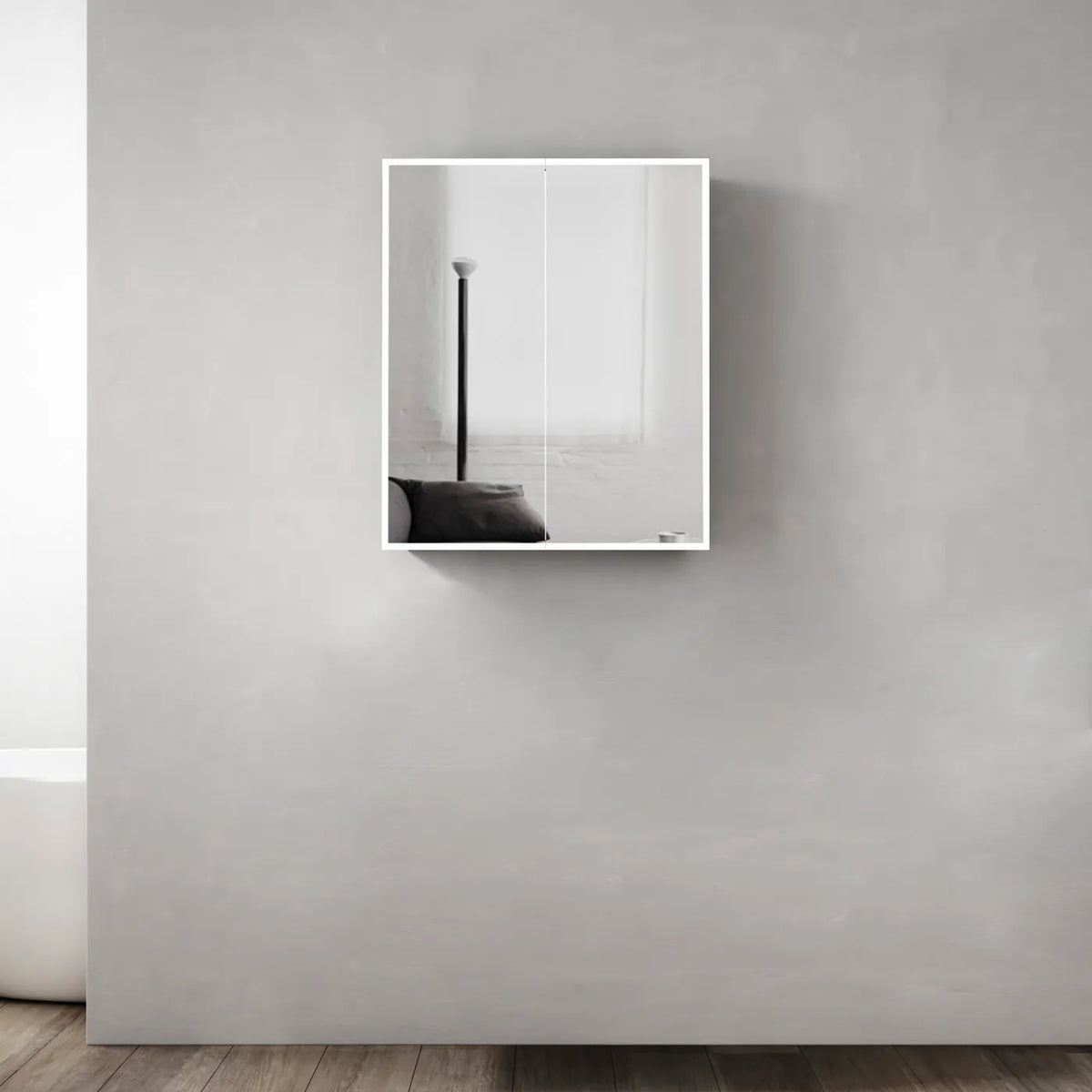 Moonlight LED Shaving Cabinet  With Solid Surface Stone Edge