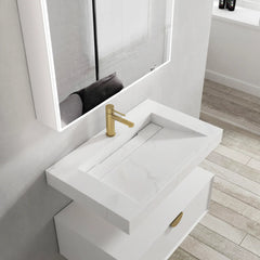 MOONLIGHT Marble Style Wall Hung Basin 750mm
