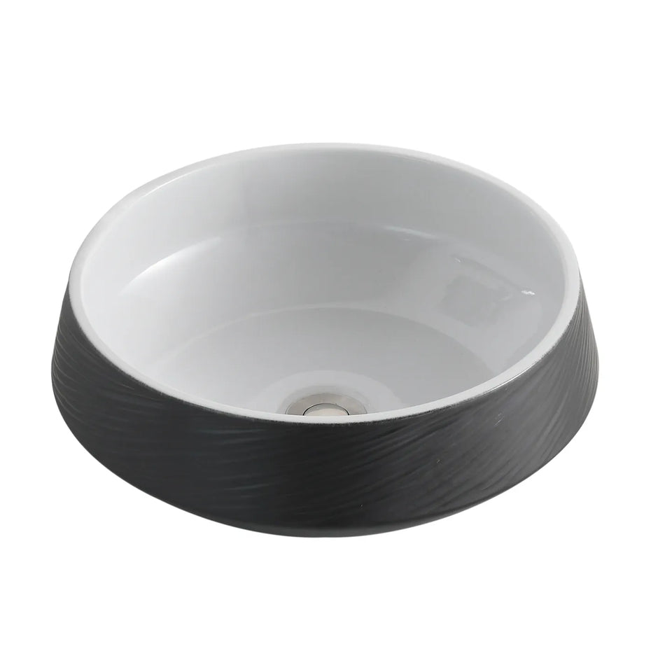 ZEN BLACK WHITE BASIN 410mm