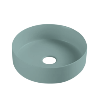 MATTE GREEN/ MINT Above Counter Round Basin 350mm- 32mm waste