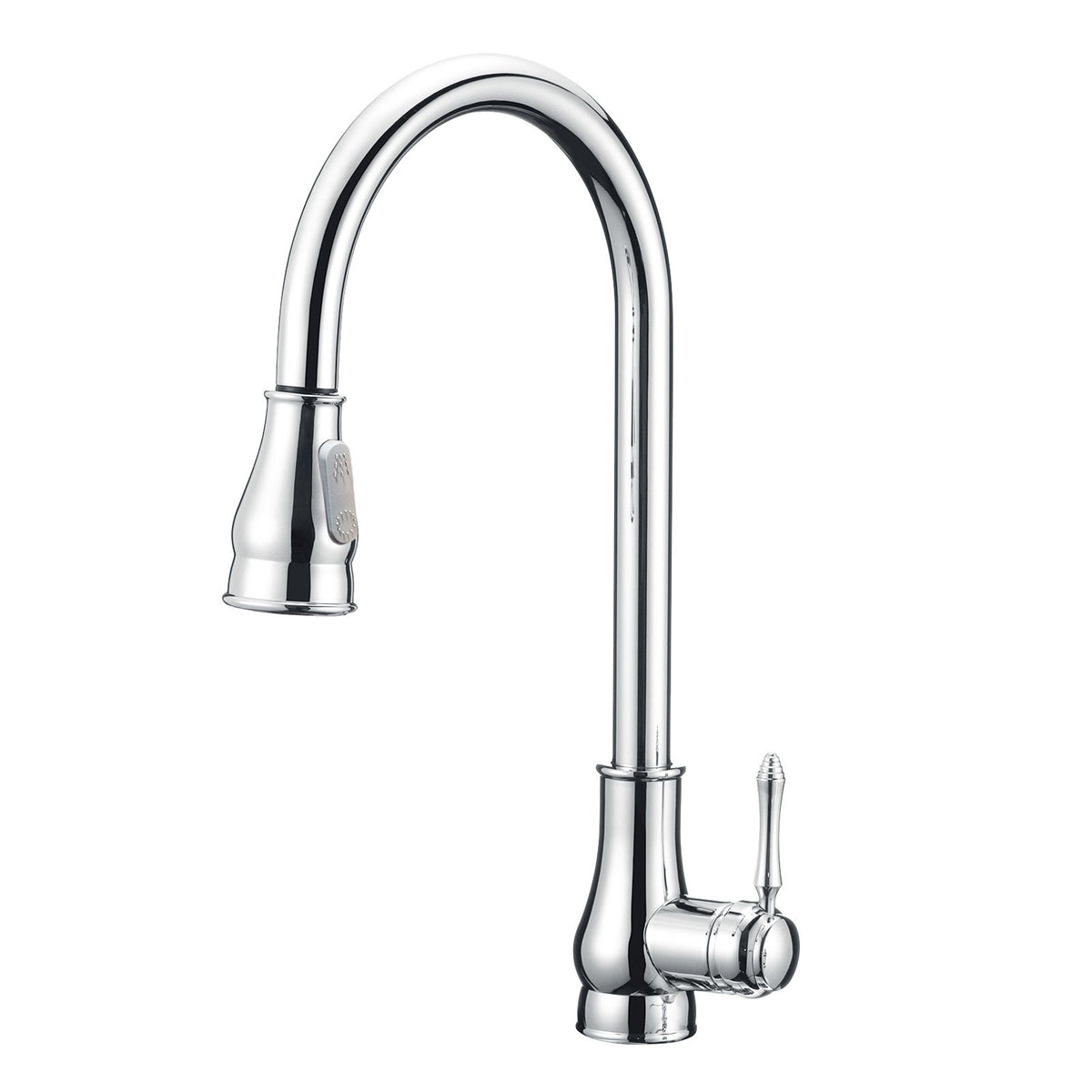 .Round Chrome Vintage Pull Out Kitchen Sink Mixer Tap CH1018.KM