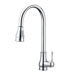 Round Chrome Vintage Pull Out Kitchen Sink Mixer Tap