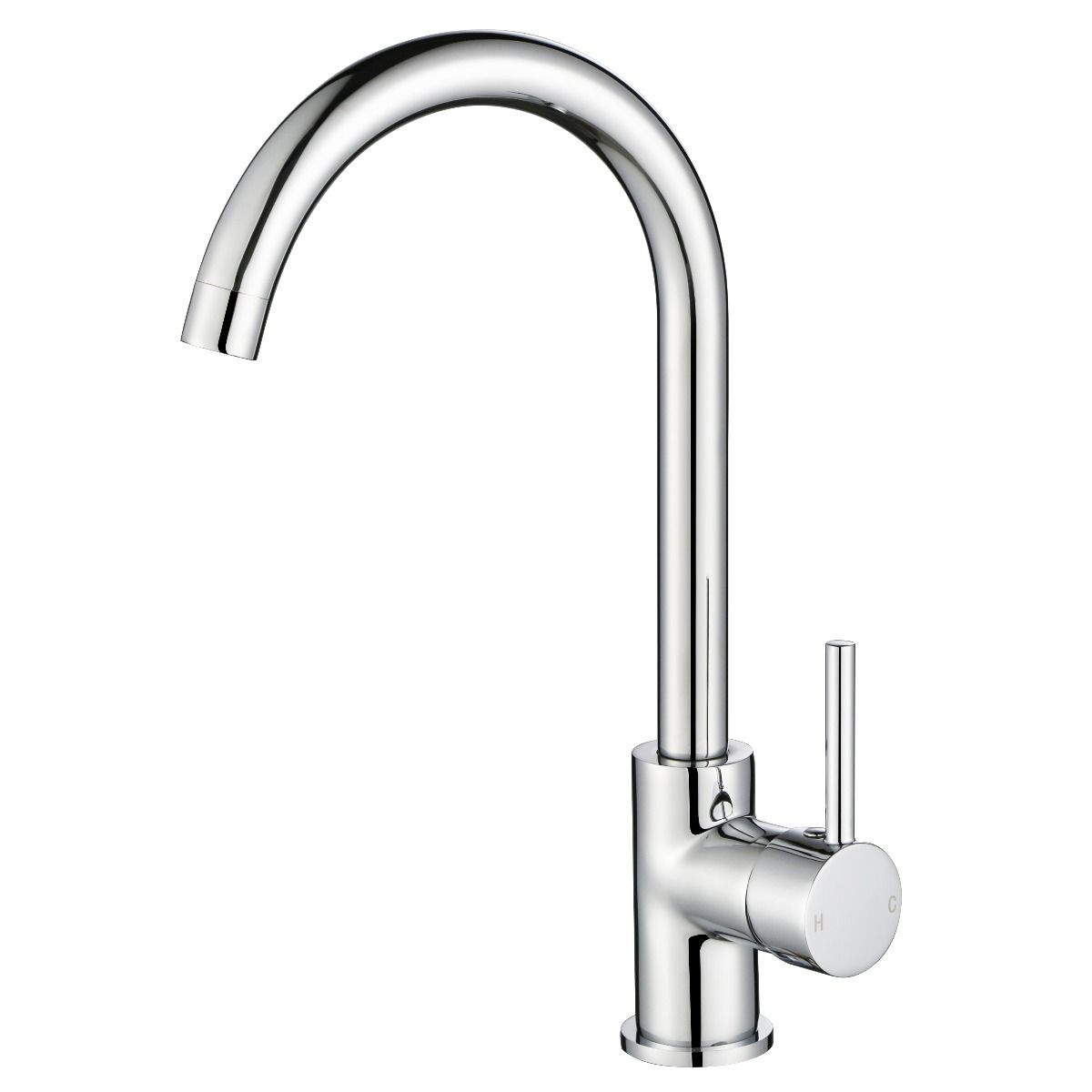 Goose neck basin mixer with pin handle Polished Chrome - WT 6096