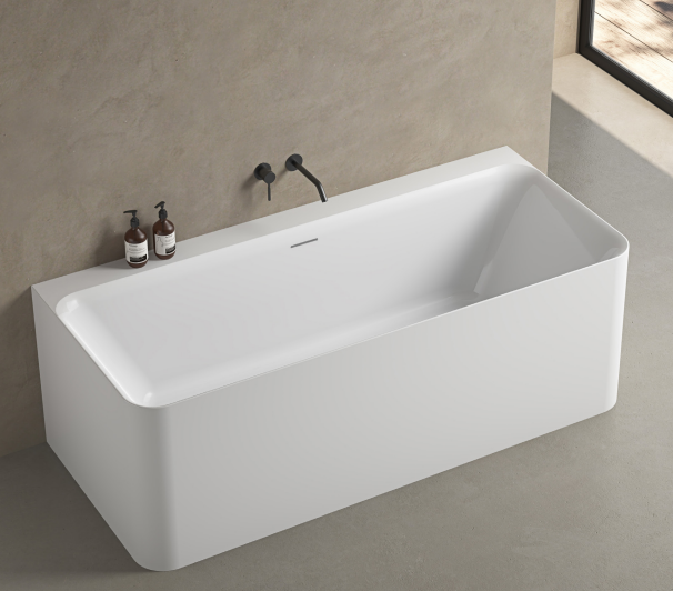 LUNUS Back-to-wall bath-GLOSS WHITE 1500mm