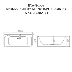 Back to wall Bath tub - STELLA-BT058
