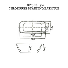 Rectangular shape freestanding Bath tub - CHLOE-BT078