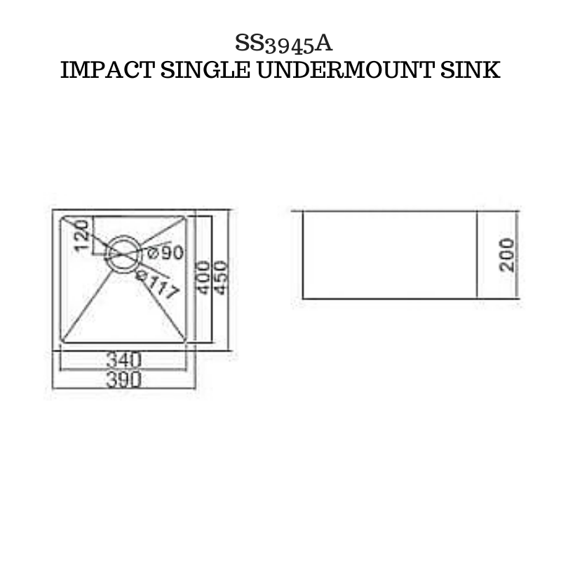 Stainless  Steel Kitchen/ Laundry Sink - SS3945A