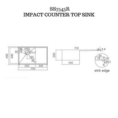 Stainless  Steel Kitchen Sink - SS7545R