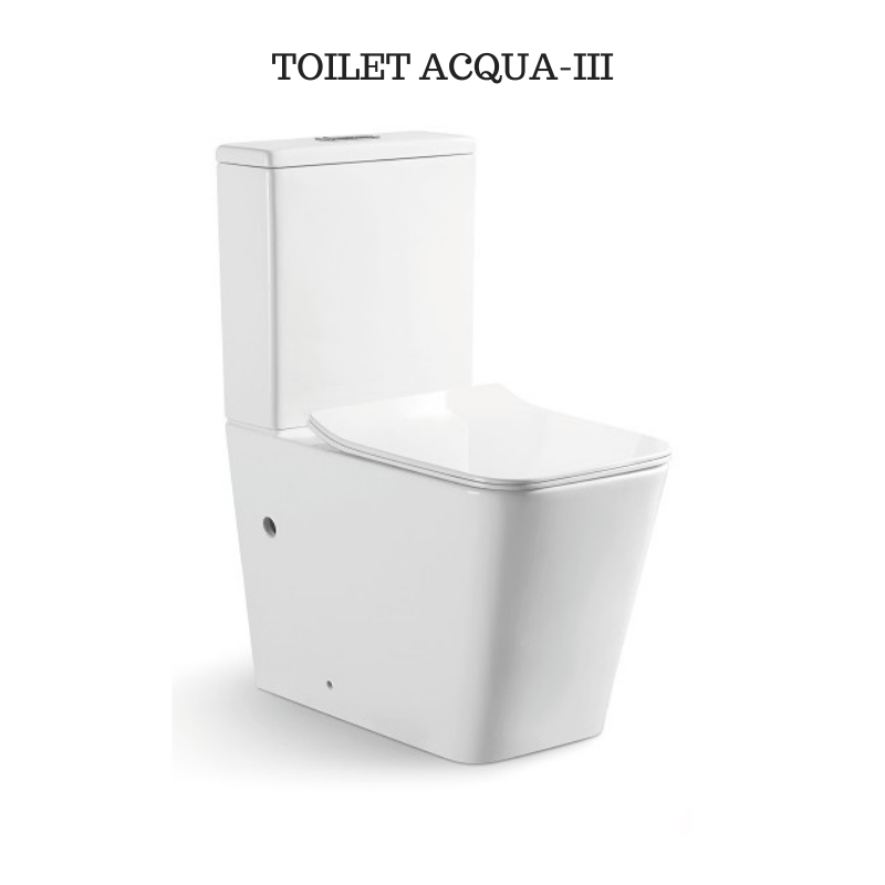 Aqua iii Wall faced boxed rim Square shape toilet suite