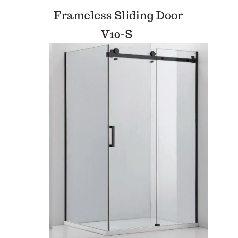 10mm Frameless Shower Screen with Sliding Door - Matte Black