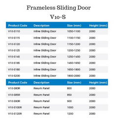10mm FRAMELESS Shower Screen with Sliding Door- Matte Black Fittings