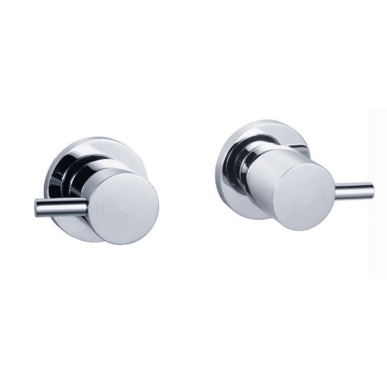 Wall Assembly Hot and Cold Shower taps Polished Chrome - wt07.01